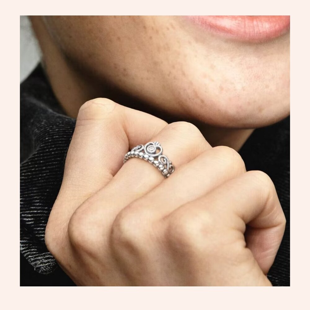 Pandora Sterling Silver Princess Tiara Crown Ring Size: 7